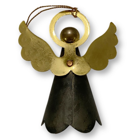 Vintage Mid Century Rustic Brass Angel Candle Snuffer Ornament - Picture 6 of 7